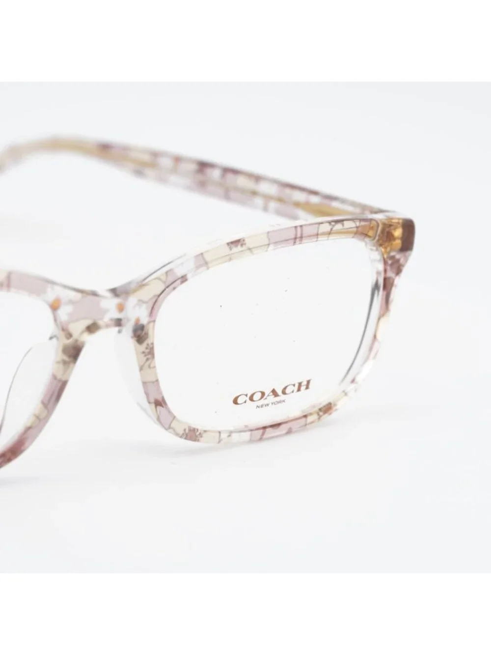 Coach HC6174F 5695 Eyeglasses Transparent Pink 54mm Rectangle Frame